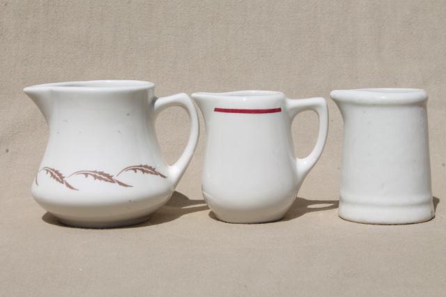 photo of vintage restaurant ware ironstone creamers, cream pitchers - china pitcher collection #2