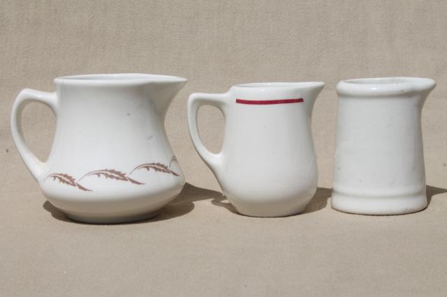 photo of vintage restaurant ware ironstone creamers, cream pitchers - china pitcher collection #4