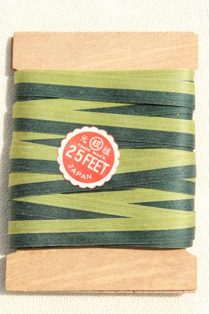 photo of vintage ribbon, candy striped craft paper gift wrap package tie ribbons made in Japan #3