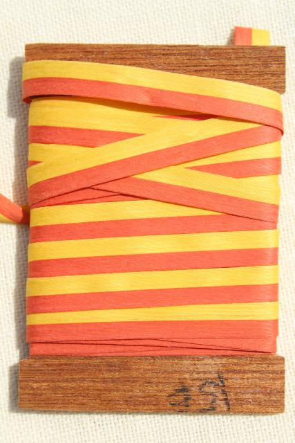 photo of vintage ribbon, candy striped craft paper gift wrap package tie ribbons made in Japan #6