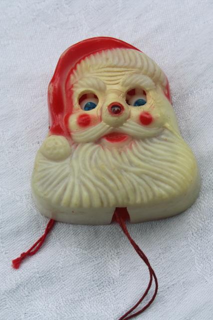 photo of vintage rolling eyes Santa plastic Christmas holiday party novelty pin back brooch #1