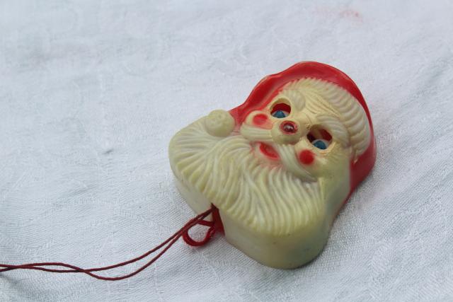 photo of vintage rolling eyes Santa plastic Christmas holiday party novelty pin back brooch #4