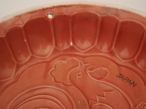 photo of vintage rooster mold, retro kitchen ceramic mold rooster wall hanging #4
