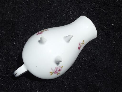 photo of vintage rose chintz pink rosebud master salt dish? tiny low china pitcher #4