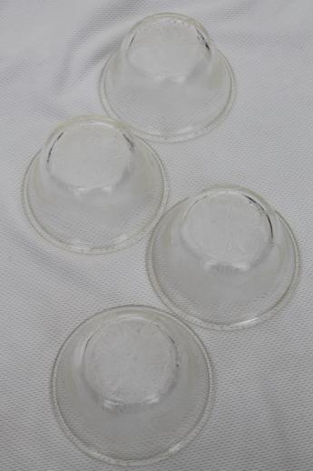 photo of vintage rose leaf embossed glass custard cups set, oven proof kitchen glass ramekins  #5