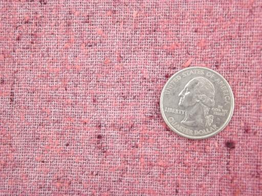 photo of vintage rose pink upholstery fabric lot, linen weave, satin, brocade  #4