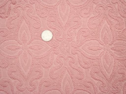 photo of vintage rose pink upholstery fabric lot, linen weave, satin, brocade  #5