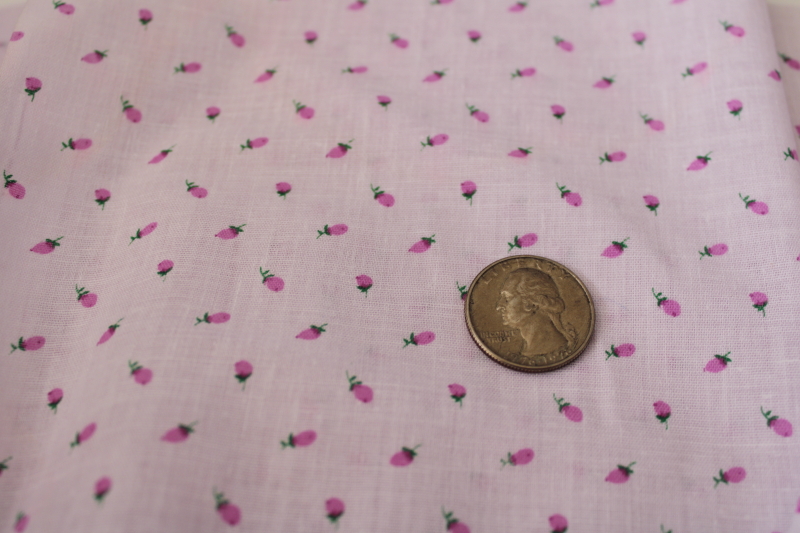 photo of vintage rosebud print cotton fabric, floral sprig on pale lavender background   #1