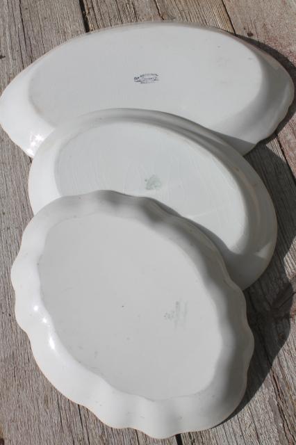 photo of vintage roses china platters or serving trays, shabby mismatched antique rose floral dishes #4