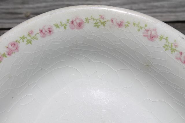 photo of vintage roses china platters or serving trays, shabby mismatched antique rose floral dishes #10