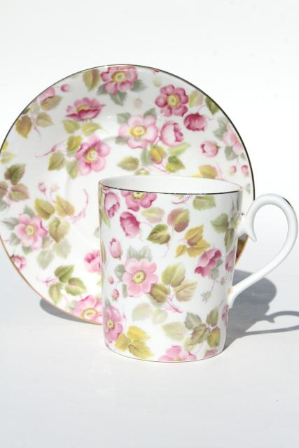 photo of vintage roses chintz Royal Albert Random Rose demitasse cup & saucer set #2