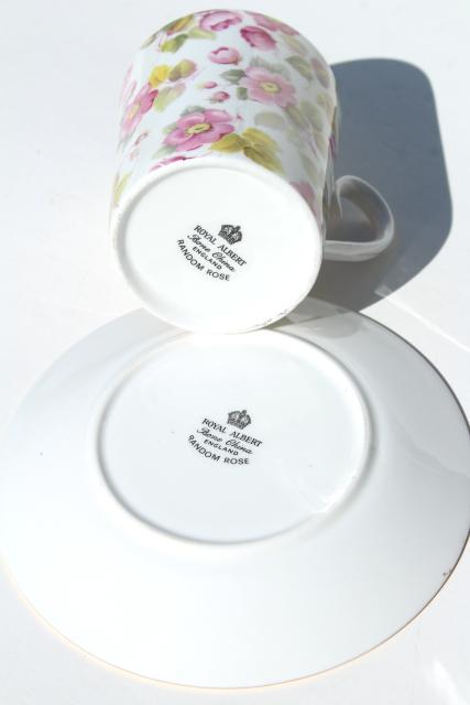 photo of vintage roses chintz Royal Albert Random Rose demitasse cup & saucer set #4