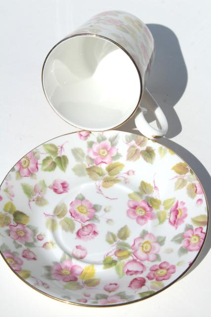 photo of vintage roses chintz Royal Albert Random Rose demitasse cup & saucer set #5