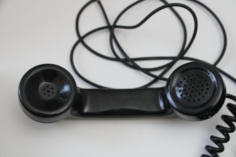 photo of vintage rotary dial phone, 1960s Western Electric telephone model GA 51859 classic black #4