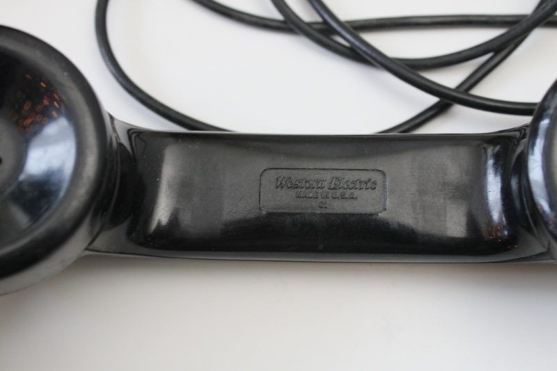 photo of vintage rotary dial phone, 1960s Western Electric telephone model GA 51859 classic black #5