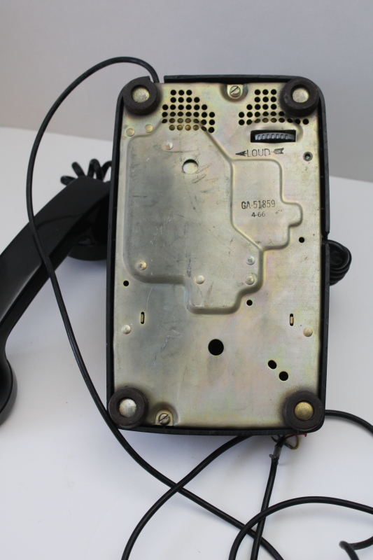 photo of vintage rotary dial phone, 1960s Western Electric telephone model GA 51859 classic black #9
