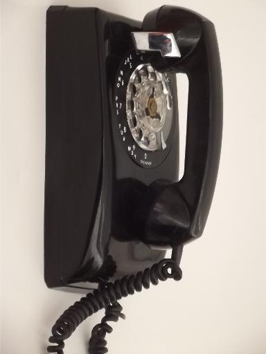 photo of vintage rotary dial phone, mid century Stromberg-Carlson wall phone with bell #1