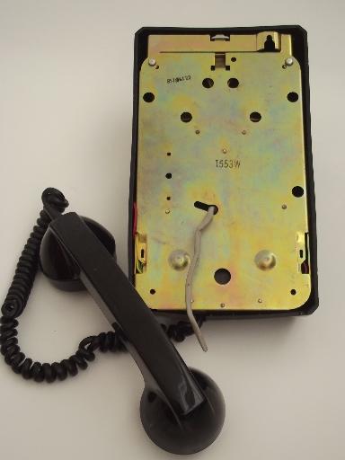 photo of vintage rotary dial phone, mid century Stromberg-Carlson wall phone with bell #2