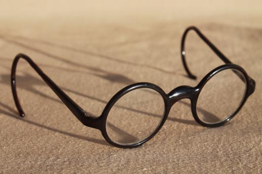 photo of vintage round bakelite eyeglasses, round frame glasses, Harry Potter frames #1