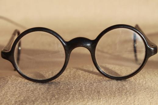 photo of vintage round bakelite eyeglasses, round frame glasses, Harry Potter frames #7