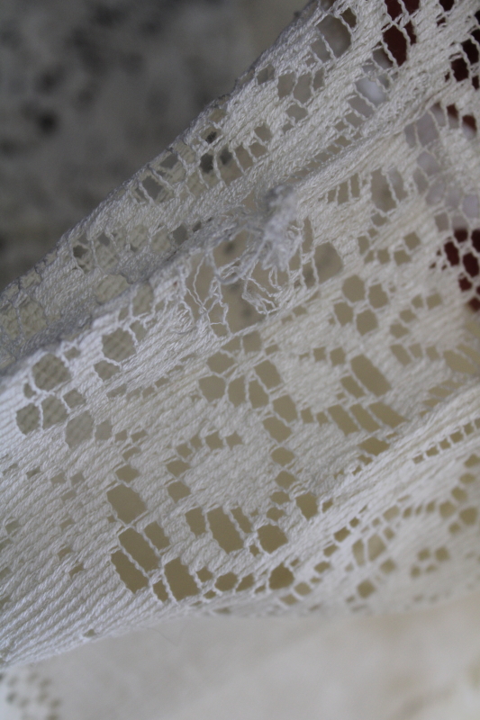 photo of vintage round lace tablecloth, ivory lace table cover French country cottage chic #3
