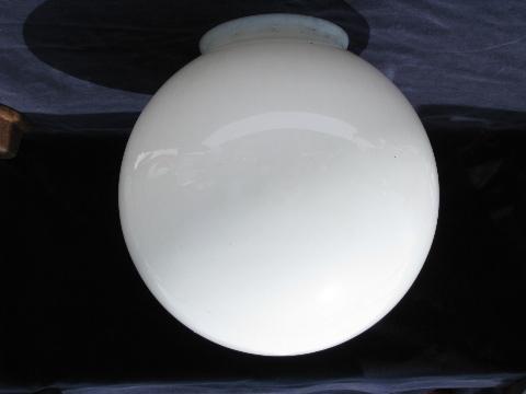 photo of vintage round white glass globe replacement lamp ceiling fixture light shade #1