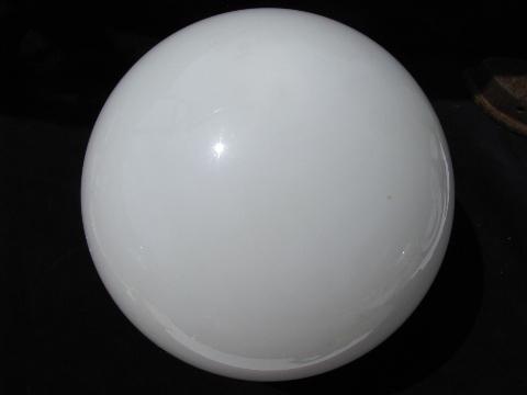 photo of vintage round white glass globe replacement lamp ceiling fixture light shade #2