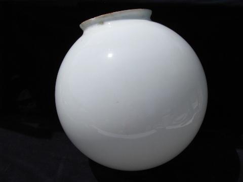 photo of vintage round white glass globe replacement lamp ceiling fixture light shade #3