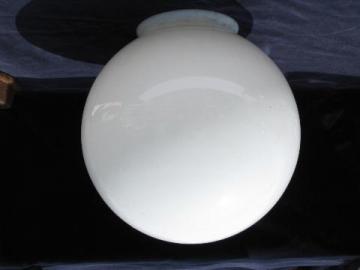 catalog photo of vintage round white glass globe replacement lamp ceiling fixture light shade