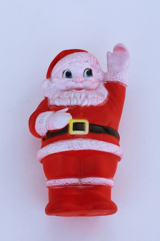 photo of vintage rubber Santa doll Sanitoy squeak toy, retro collectible Christmas decor #1