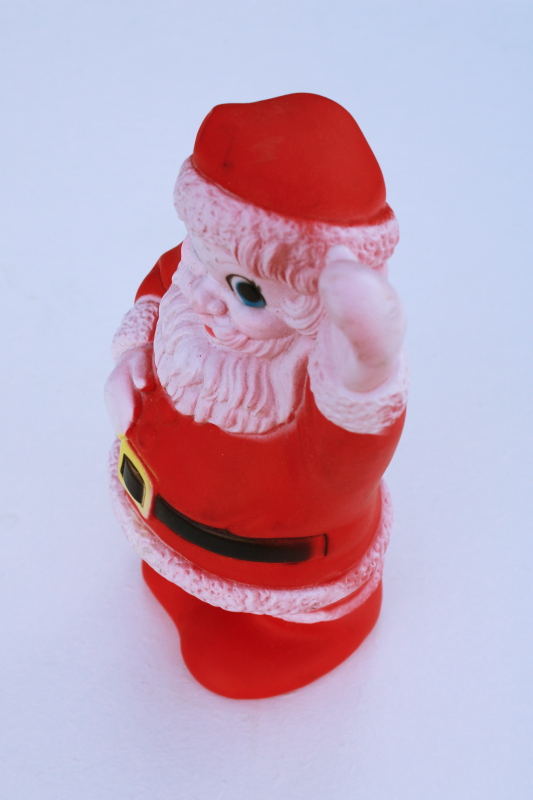 photo of vintage rubber Santa doll Sanitoy squeak toy, retro collectible Christmas decor #5