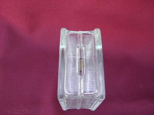 photo of vintage salesman's sample size glass window block coin bank #2