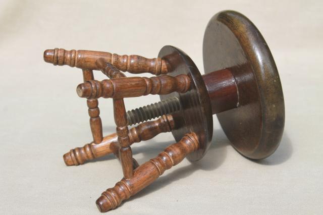 photo of vintage salesman's sample working wood piano stool, miniature toy furniture, doll sized #5