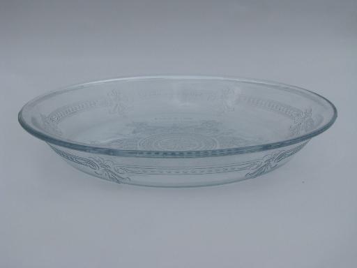 photo of vintage sapphire blue Fire-King Philbe glass pie plate and mixing bowl #2