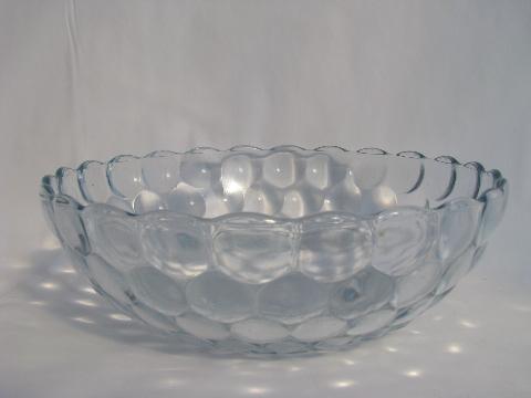 photo of vintage sapphire blue depression glass, Hocking bubble pattern, serving bowls #2