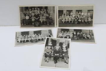 catalog photo of vintage school pictures 1st grade classroom 1930s & 40s, awkward children & teachers black & white photos 