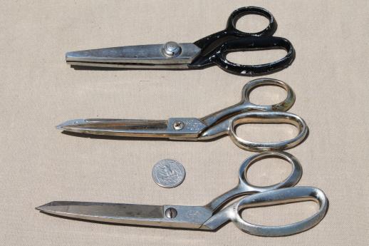 photo of vintage scissors lot, collection of old steel scissors for almost every purpose #2