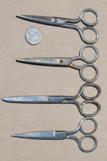 photo of vintage scissors lot, collection of old steel scissors for almost every purpose #4