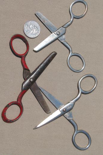 photo of vintage scissors lot, collection of old steel scissors for almost every purpose #7