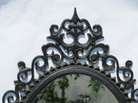 photo of vintage scrollwork framed mirror, wall shelf, candle sconce brackets #3