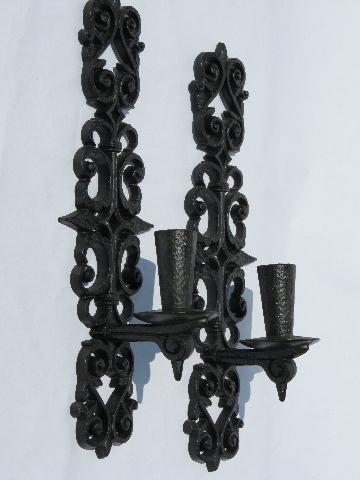 photo of vintage scrollwork framed mirror, wall shelf, candle sconce brackets #4