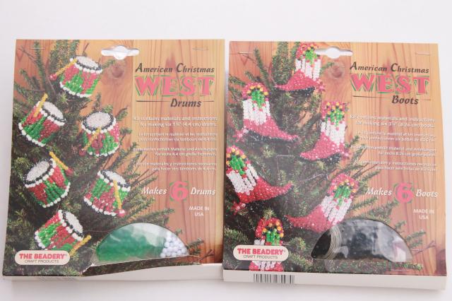 photo of vintage sealed craft kits, American West western cowboy Christmas ornaments to make #7