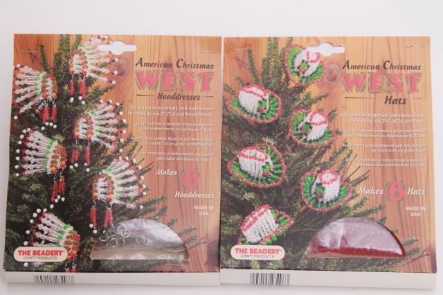 photo of vintage sealed craft kits, American West western cowboy Christmas ornaments to make #12