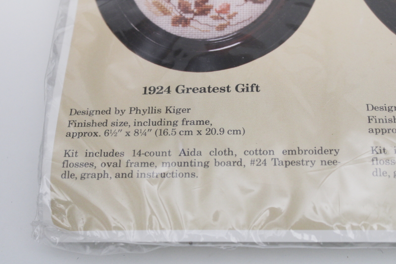 photo of vintage sealed embroidery kit w/ frame counted cross stitch The Greatest Gift Is Love #3