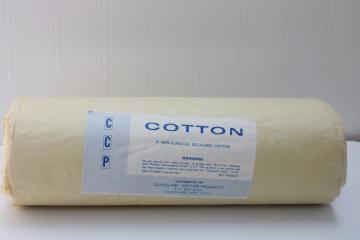 catalog photo of vintage sealed roll cotton lint batting type material for Christmas, primitive ornaments