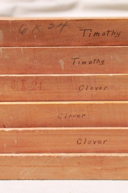 photo of vintage seed cleaning screens, stacking wood & metal sieves for separating seeds #6