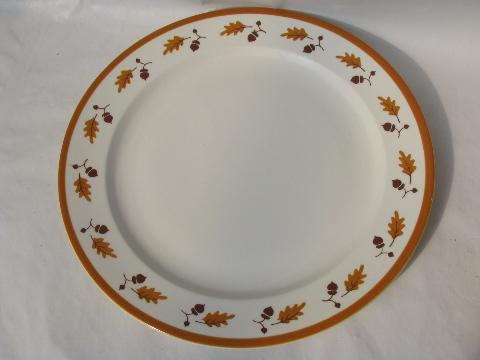 photo of vintage set for six autumn acorn pattern china, fall colors #4