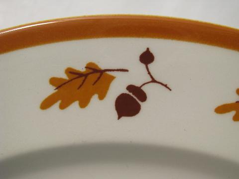 photo of vintage set for six autumn acorn pattern china, fall colors #5