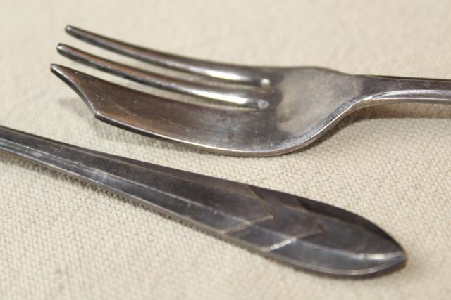 photo of vintage set of silver plate pastry forks, Sheffield England EPNS plated #4