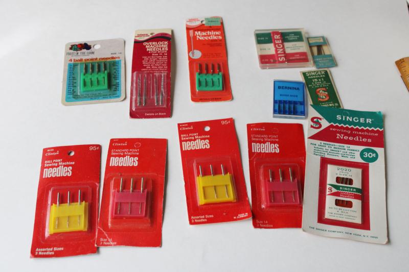 photo of vintage sewing machine needles, old advertising sewing notions counter packages #1